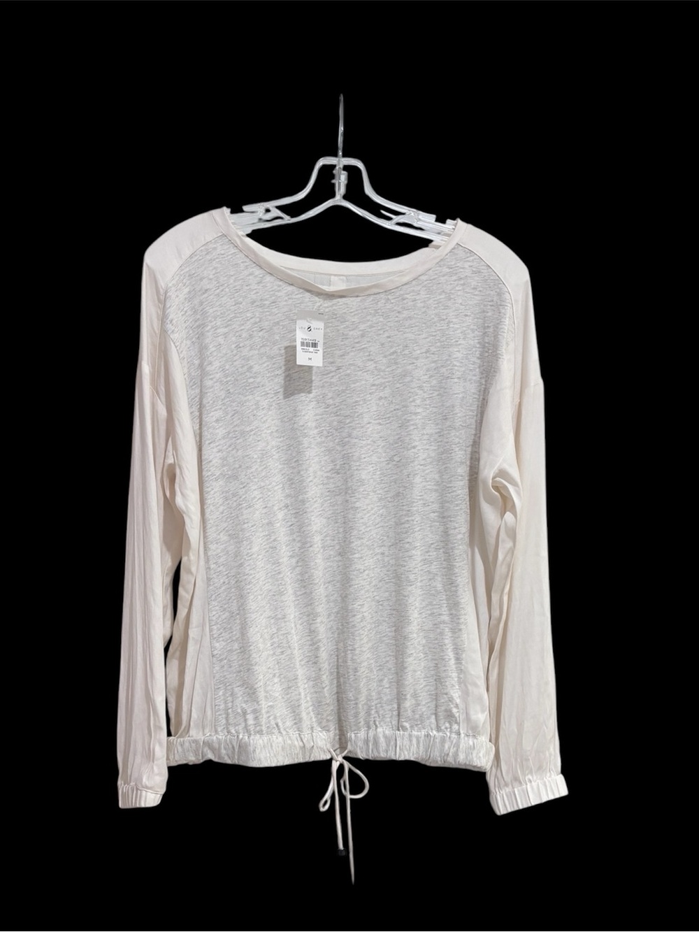 NWT Loft Lou & Grey Mixed Media Drawstring Casual Top Medium